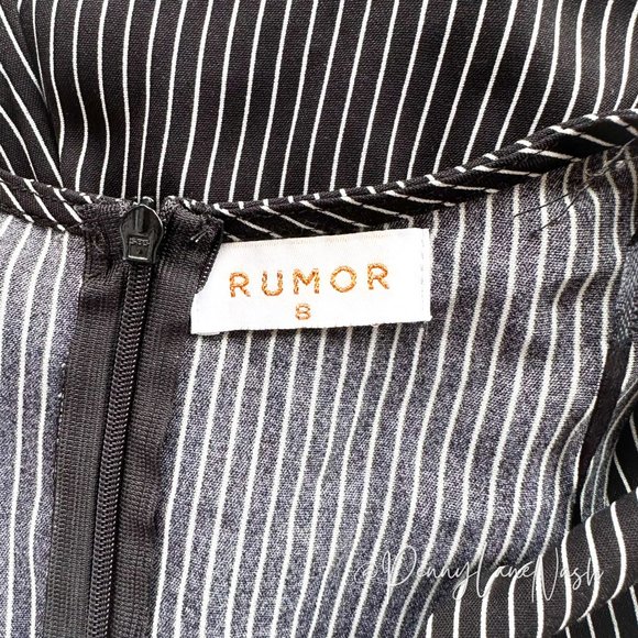 Rumor Pinstriped Tie Front Wide Leg Jumpsuit - Picture 4 of 9